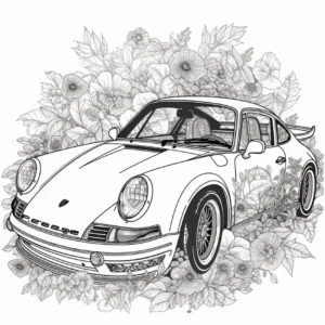 malvorlage-auto-und-blumen