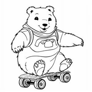 malvorlage-baer-auf-skateboard