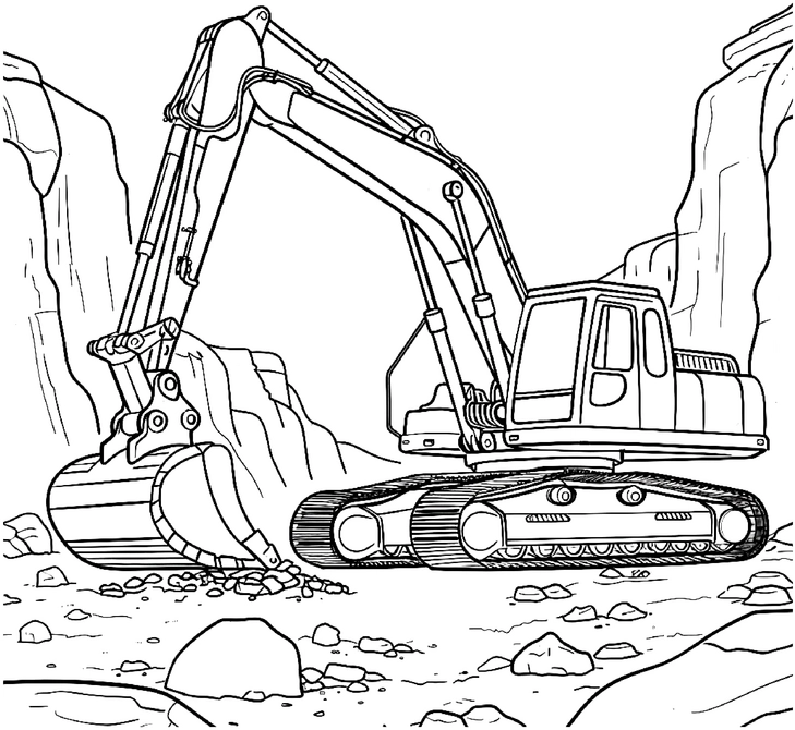 malvorlage-bagger-in-der-bauwelt