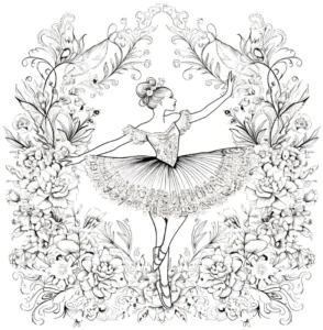 malvorlage-balletttaenzerin-blumen