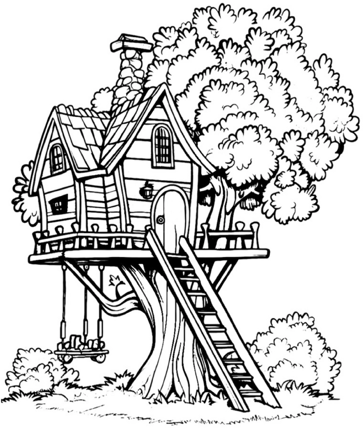 malvorlage-baumhaus-im-alten-baum