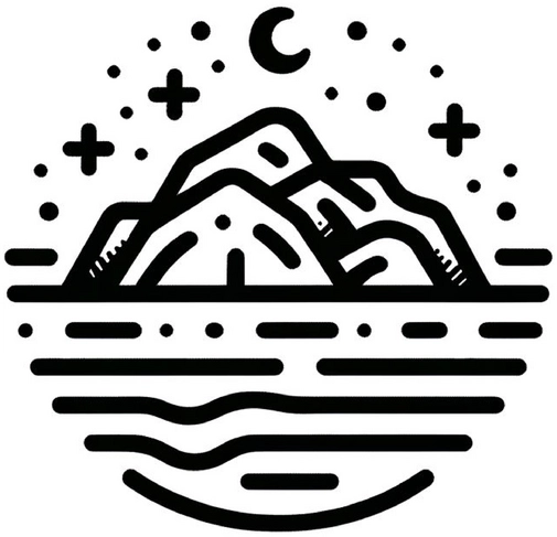 malvorlage-berge-und-mond-mit-sternen