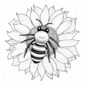 malvorlage-biene-auf-sonnenblume