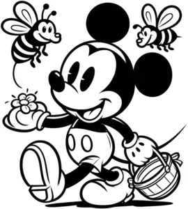malvorlage-bienen-und-charakter-in-der-natur