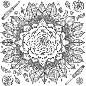 malvorlage-blumen-rose-ausmalbild