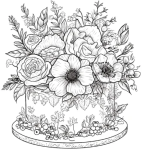 malvorlage-blumen-torte-ideen