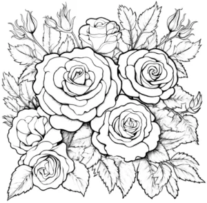 malvorlage-blumenstrauss-aus-rosen-zum-ausmalen