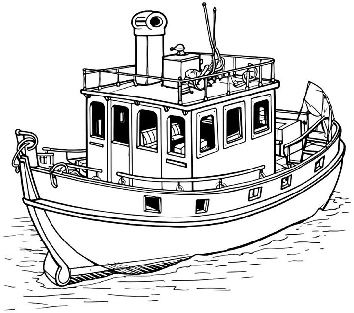 malvorlage-boot-auf-wasser-mit-details