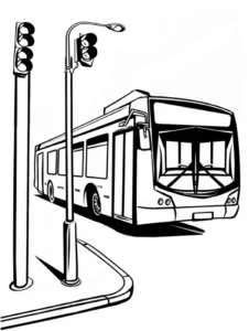 malvorlage-bus-an-ampel-kreativ-ausmalen
