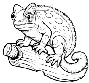 malvorlage-chamaeleon-auf-baumstamm