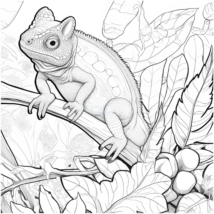 malvorlage-chamaeleon-in-der-natur