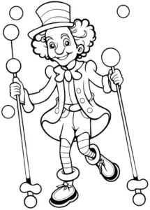 malvorlage-clown-mit-jonglierstaeben