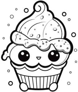 malvorlage-cupcake-mit-gesicht-zum-ausmalen