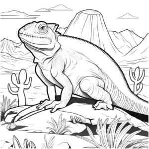 malvorlage-dinosaurier-auf-felsen-in-der-natur