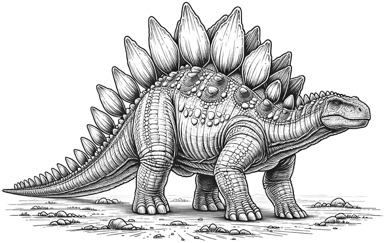 malvorlage-dinosaurier-mit-stacheln-zum-ausmalen