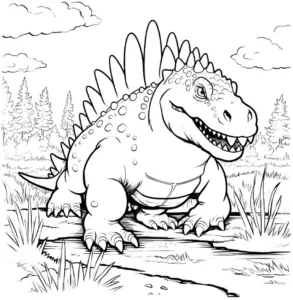 malvorlage-dinosaurier-natur-mit-stacheln