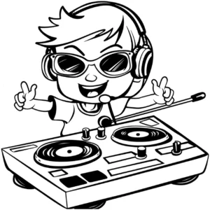 malvorlage-dj-mit-plattenspieler-und-kopfhoerern