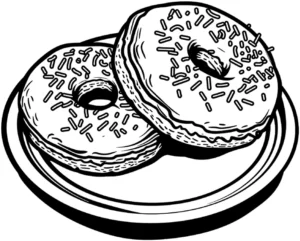 malvorlage-donuts-mit-bunten-streuseln