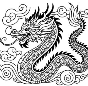 malvorlage-drache-mit-wolken-und-details