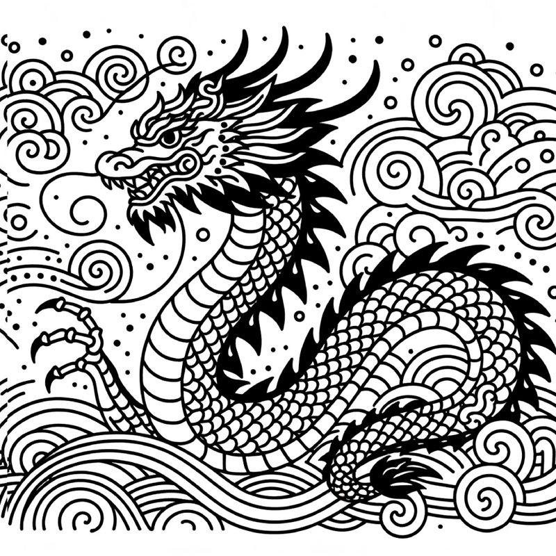 malvorlage-drache-wolken-wellen