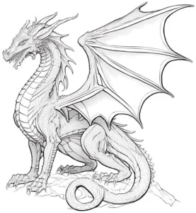 malvorlage-drachen-mit-ausgebreiteten-fluegeln