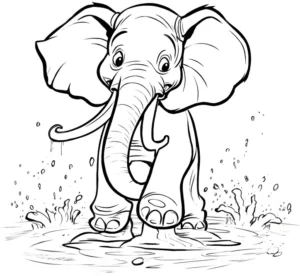 malvorlage-elefant-in-der-pfuetze