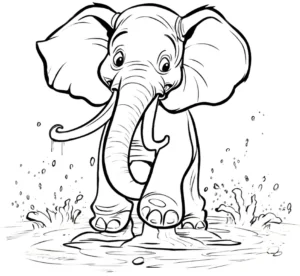 malvorlage-elefant-mit-wasserpuetze
