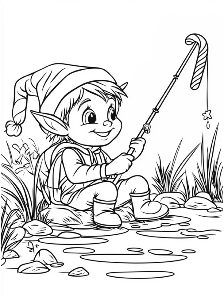 malvorlage-elf-fischen-im-teich