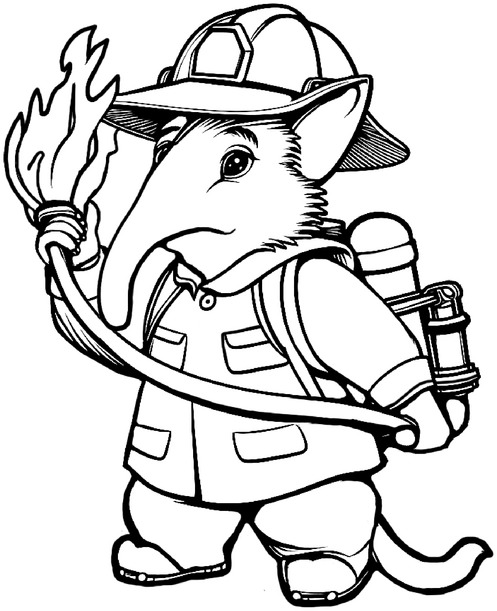 malvorlage-feuerwehrmann-ameisenbaer-flamme-schlauch