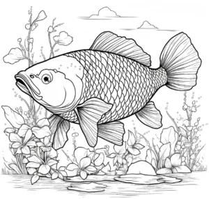 malvorlage-fisch-in-der-unterwasserwelt-mit-pflanzen