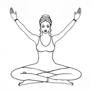 malvorlage-frau-in-achtsamkeitsyoga-positur