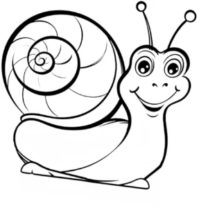 malvorlage-froehliche-schnecke-spiraliges-gehaeuse