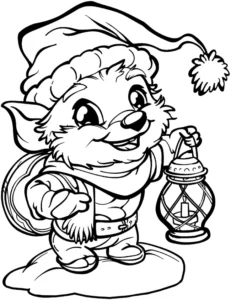 malvorlage-froehlicher-wichtel-mit-laterne-fuer-weihnachten