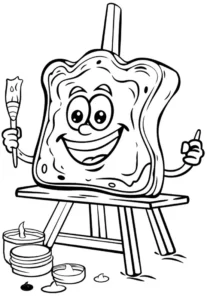 malvorlage-froehliches-brot-mit-pinsel