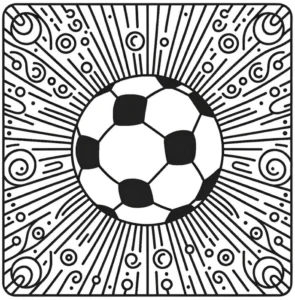 malvorlage-fussball-mit-dynamischen-mustern