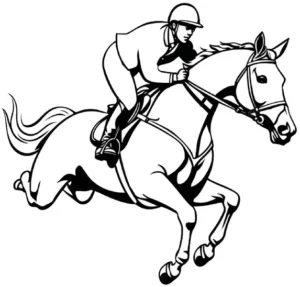 malvorlage-galoppierendes-pferd-mit-reiter