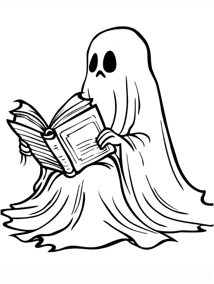 malvorlage-geheimnisvoller-geist-mit-buch
