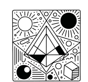 malvorlage-geometrische-formen-und-himmelskoerper