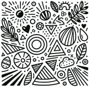 malvorlage-geometrische-muster-und-verspielte-formen