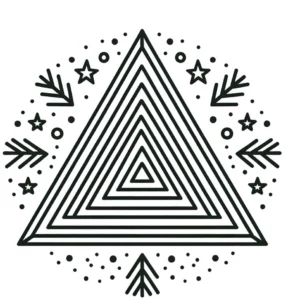 malvorlage-geometrischer-weihnachtsbaum-mit-sternen