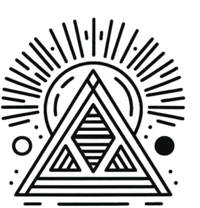 malvorlage-geometrisches-dreieck-mit-sonnenstrahlen