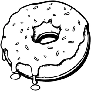 malvorlage-glasierter-donut-mit-streuseln
