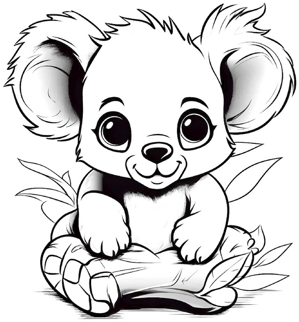 malvorlage-gluecklicher-koala-zum-ausmalen