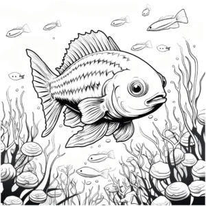 malvorlage-grosser-fisch-unterwasser-ausmalbild