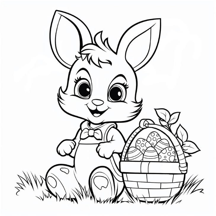 malvorlage-hase-mit-osternest