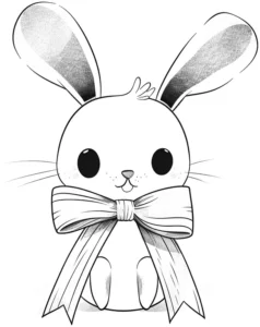 malvorlage-hase-mit-schleife-zum-ausmalen