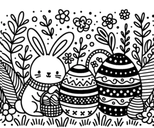 malvorlage-hase-ostereier-fruehling