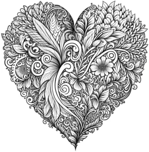 malvorlage-herz-mit-floralen-mustern