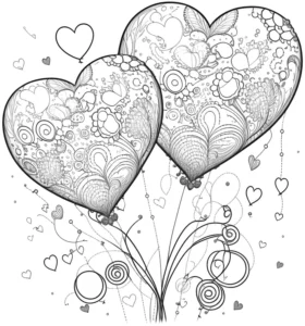 malvorlage-herzballons-florale-muster