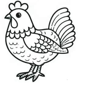 malvorlage-huhn-kreatives-ausmalen